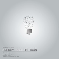 Vector drawn light bulb icon. The background is a gray gradient.