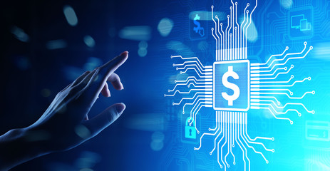 Banking DIgital Online Internet payment and financial technology FIntech concept.