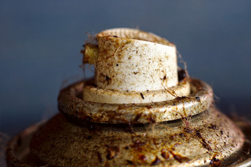 close up of an old dirty Spray can