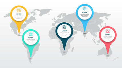 World Map Infographics Vector for Presentation and Slide Show. WIth Simple and Modern Style. Vector EPS 10
