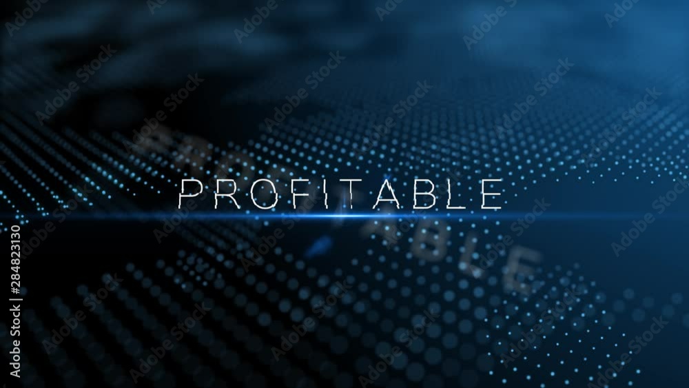Poster profitable modern intro text 3d animation with lens flare and depth of field focus blur