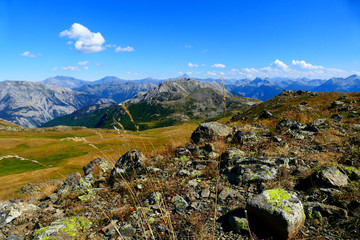 Paysage de montagne au col du Granon, Hautes-Alpes