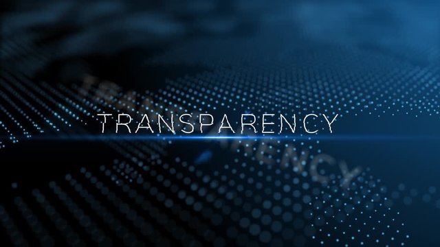 Transparency modern intro text 3D animation with lens flare and depth of field focus blur
