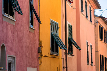 Colorful buildings of Castelnuovo Magra, Liguria