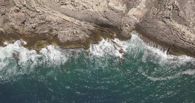 Aerial photo of Monastery beach costline, Albania (Albanian Rivera - South Albania). Located near Saranda. View from drone
