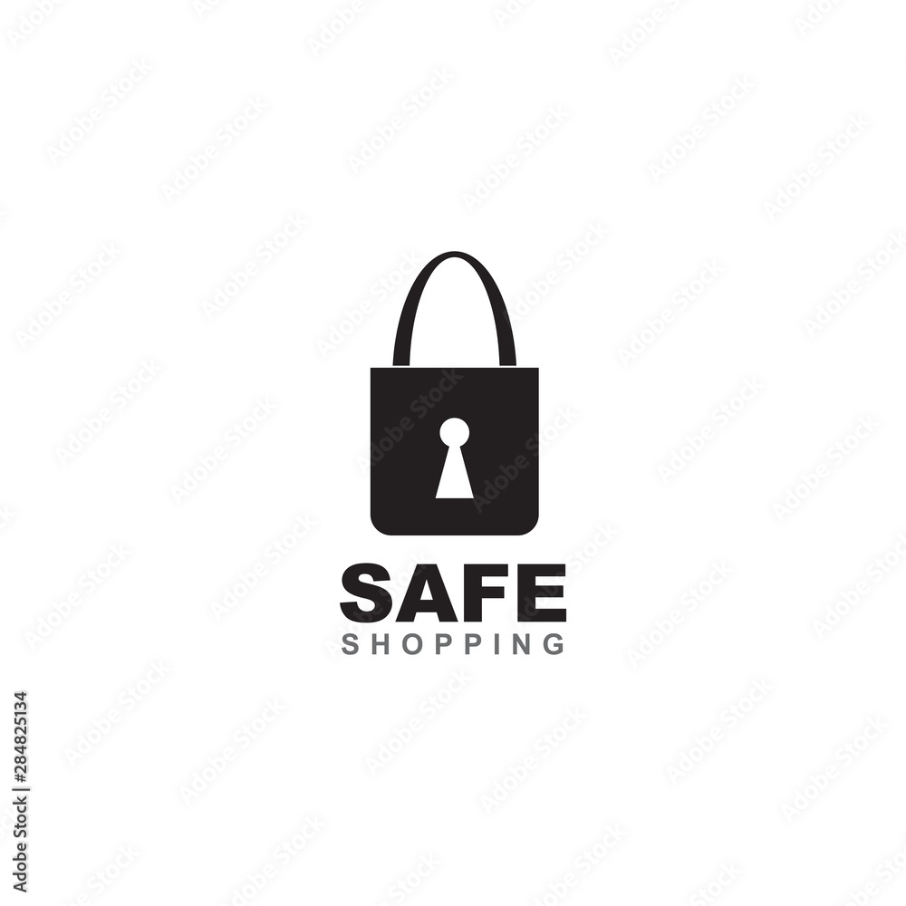 Canvas Prints Safe shopping logo design vector template