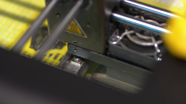 3D printer in motion in 4k slow motion 60fps