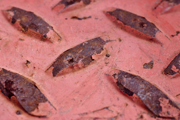 close up of an old red rusty metal surface