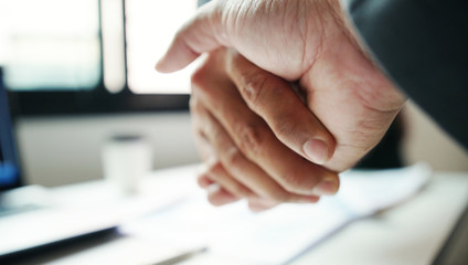 Businessman shake hand, corporate business successful. Business connection concept