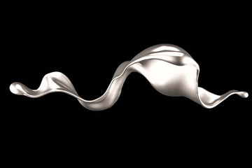 Splash of gold fluid. 3d illustration, 3d rendering.