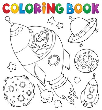 Coloring book space topic collection 1