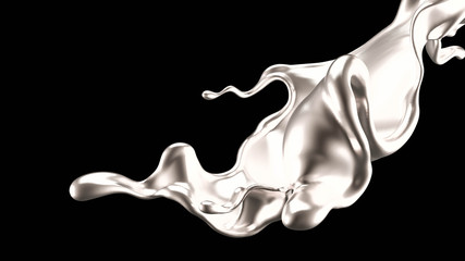 Obraz premium Splash of gold fluid. 3d illustration, 3d rendering.