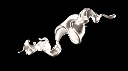 Obraz premium Splash of gold fluid. 3d illustration, 3d rendering.