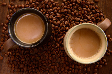 カフェ，秋、冬のコーヒーイメージ