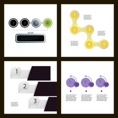 Set of Abstract infographics number options template. Vector illustration. Can be used for workflow layout, diagram, business step options, banner, web design.