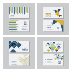 Set of Creative and Clean Business Card Template. Flat Design Vector Illustration. Stationery Design