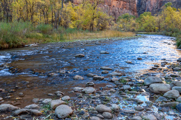 The Virgin River lazily winds it's way through Zion National Park