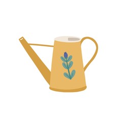 Watering can or pot decorated by cute flower isolated on white background © Good Studio