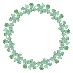 Beautiful watercolor wreath with succulents. Watercolor graphic for fabric, postcard, greeting card, book, poster, tee-shirt, banners, emblems, logo. Illustration, isolated objects.