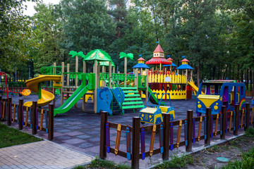 Fototapeta na wymiar Playground colorful big toy for children or garden play ground out side
