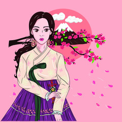 korean girl in a dress 