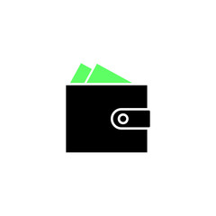 Wallet icon, on white background, vector illustration