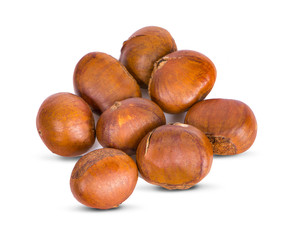 Fresh chestnuts an isolated on white background