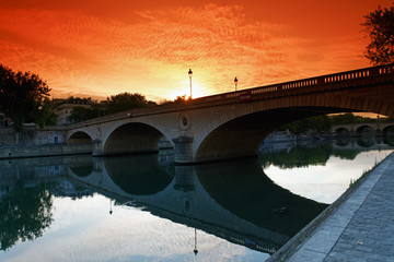 Louis Philippe bridge in Paris city