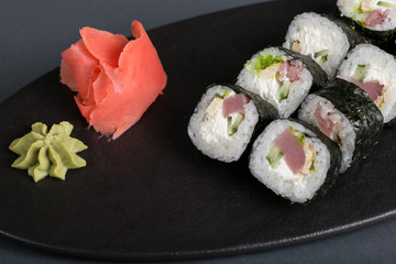 sushi on plate