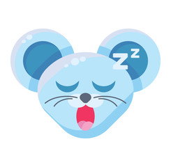 Mouse face drowsy emoticon sticker