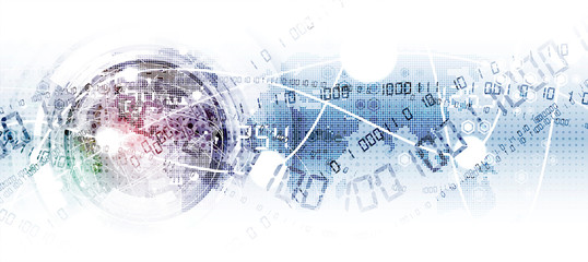 Technology data background, idea of global business solution