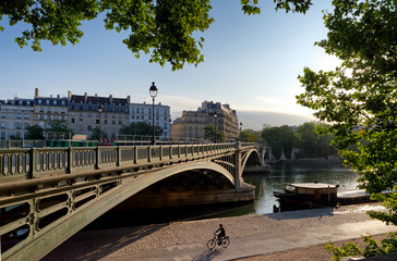 Sully bridge in Paris city