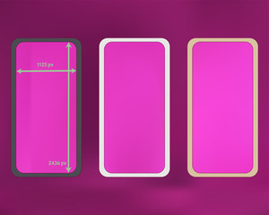 Mesh, magenta colored phone backgrounds kit.