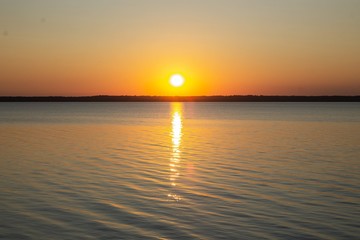 Sunset on the lake Gorkoe-Pereshechnoe, Altay region, Siberia, Russia