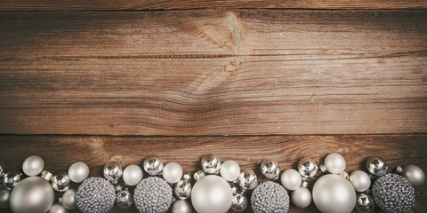 christmas background with silver and white  decorations