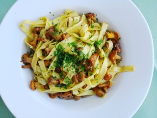 Tagliatelle with chanterelle mushrooms