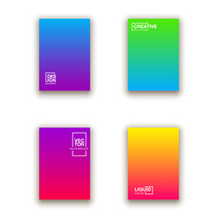 Social media duotone gradient background set. Social network stories soft colorful theme pack. Rainbow graphic display, wallpaper. Modern vibrant mobile app design. Blending bright duo colors template