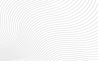 Abstract wavy background. Thin line on white. - 284841568