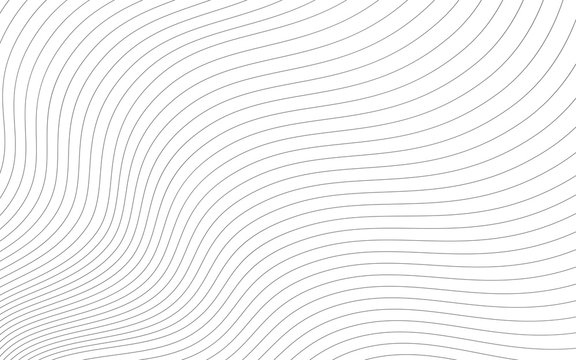 Abstract wavy background. Thin line on white.