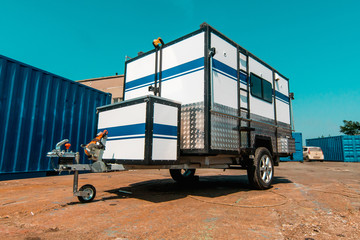 Photo of homemade house on wheels