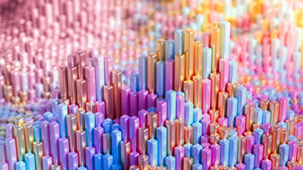 Technology geometry abstraction background. 3d illustration, 3d rendering.