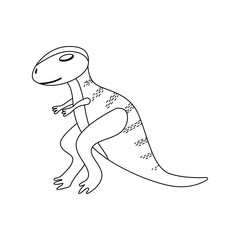 Wild dinosaur icon in doodle style