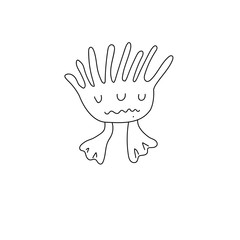 Obraz premium Cute monster icons in outline style.