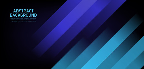 Blue stripes abstract geometric background. Dark template with semi-transparent shapes. EPS10 Vector Illustration.