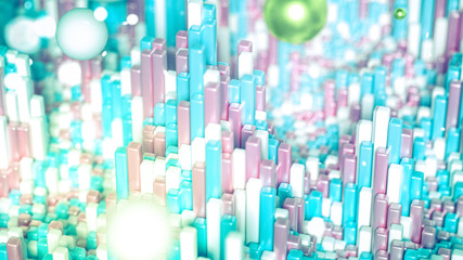 Technology geometry abstraction background. 3d illustration, 3d rendering.