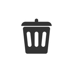 icon trash black. on white background. vector. Illustration. logo. symbol. website