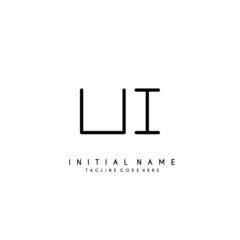 Initial U I UI minimalist modern logo identity vector