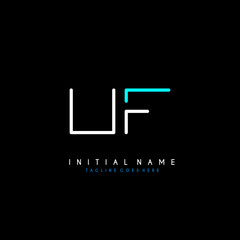 Initial U F UF minimalist modern logo identity vector