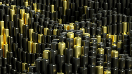 Obraz premium Technology geometry abstraction background. 3d illustration, 3d rendering.