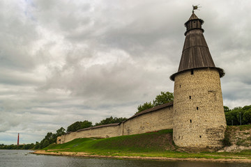 Fototapeta na wymiar Kremlin in Pskov, Russia. Ancient fortress.